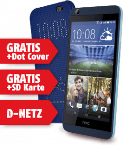 Klarmobil Allnet-Flat (D2) + HTC Desire 626G Dual Sim + Case + 16 GB MicroSD für 14,85€ mtl. @ComputerBild-Aktion