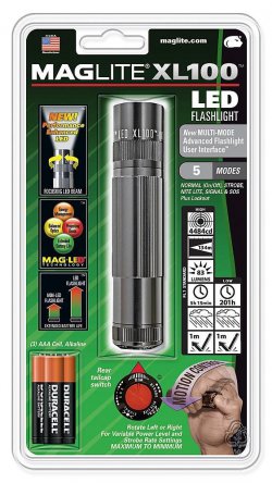 Mag-Lite XL100-S3096 LED-Taschenlampe XL100 12 cm titan-grau mit 5 Modi für 9,99 € + 4,00 VSK (28,97 € Idealo) @Amazon