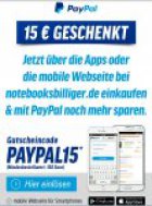 15,- € PayPal Gutschein mit einem MBW von 150,- € @ Notebooksbilliger