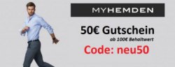 50 € Rabatt (100 € MBW) mit Gutscheincode @myhemden.de