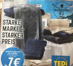 [LOKAL] Ab 31.08.2015 CHIEMSEE Strandlaken 100×180 bei TEDI für 7€