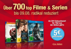 Amazon: Über 700 Filme auf DVD oder Blu-ray radikal reduziert + 5 Euro Rabatt ab 29 Euro Warenwert