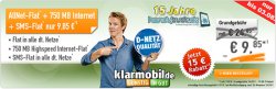 D2: Klarmobil Allnet Spar-Flat 750 MB inkl. SMS-Flat für 9,85€ mtl. @Handybude24