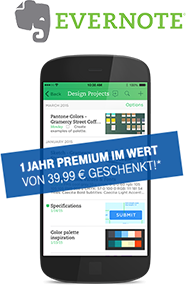 Evernote Premium 1 Jahr gratis statt 39,99€ [ digitale Services, Gutscheine und Gratis-Apps] @ Telekom