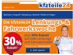 kfz-teile24 : 30% Rabatt Gutschein für Fahrwerk- und Lenkungsteile