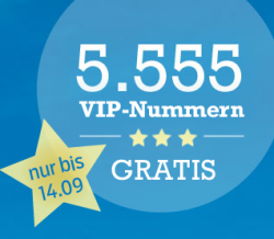5.555 VIP-Handynummern bei blau.de ohne Aufpreis