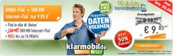 Klarmobil (D-Netz) – Allnet Flat + 500 MB Internet Flat  für 9,85 € mtl. @ Handybude