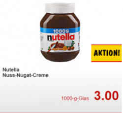 [Lokal] 1 kg Nutella Glas für 3€ @Kaufland
