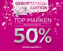 OTTO.de:  Zum 20 Jährigen Geburtstag 50 Prozent auf aktuelle Top-Marken + 2 Gutscheine