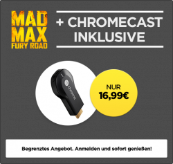 Wuaki.tv: Google Chromecast + Mad Max Fury Road (Stream) für nur 16,99 Euro statt 29,80 Euro bei Idealo