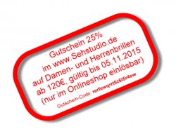 25% Gutschein bei www.sehstudio.de