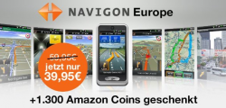 [ Android ] Navigon Europe App + 2.299 Amazon Coins (Wert: 22,99 €)  39,95 € statt 59,95 € @ Amazon