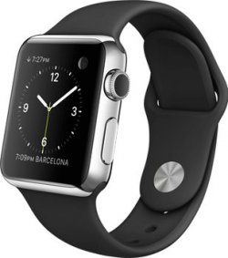 Apple Watch mit Retina Display & Force Touch, Sportarmband in schwarz oder weiss für 529,- € [ Idealo 629,- € u. 648,90 € ] @notebook