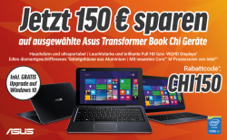 Auf ausgewählte ASUS Transformer Book Chi Geräte 150€ Rabatt @Notebooksbilliger