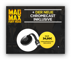 Der Neue Google Chromecast + Mad Max Fury Road als Stream für 32,99€ VSK-frei @Wuaki.tv