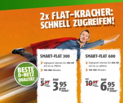 Klarmobil Smart-Flat (100 Freiminuten, 300MB ) für 3,95€ mtl. oder 600MB für 6,95€ mtl. @Crashtarif
