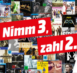 Mediamarkt: Nimm 3 und zahl nur 2 aus den Bereichen Film, Musik und Games