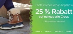 25% Rabatt auf nahezu alle Crocs + kostenloser Versand @Crocs.de