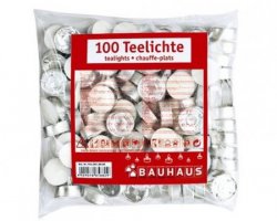 Bei Bauhaus.de gibt es 100 weiße Teelichte für nur 2,99€ inkl. Versand !