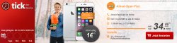 Klarmobil Allnet-Spar-Flat (Festnetz & Mobilfunk) 1GB + iPhone 6 128GB ( 1€ Zuzahlung) für 34,80€ mtl. @handytick
