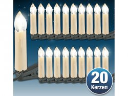 Lunartec LED-Weihnachtsbaum-Lichterkette mit 20 LED-Kerzen GRATIS statt 24,90 € @Pearl