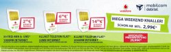 Mega Weekend Knaller: z.B. Vodafone Smart Surf (50 Freiminuten + 50 Frei-SMS + 1000MB Internetflat) für effektiv 2,99 € mtl. statt 14,99 € @Preisboerse24