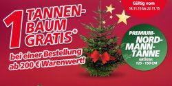 real: Gratis Nordmanntanne bei online Einkauf MBW 200€