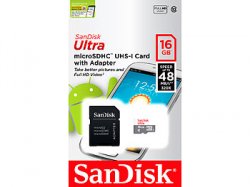 Sandisk Ultra microSDHC-Speicherkarte mit 16GB Class 10 UHS-I für 1,90€ bei Pearl