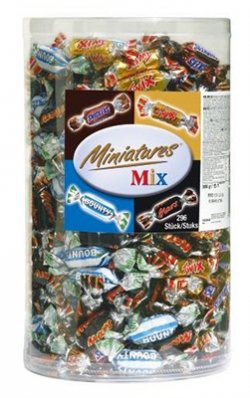 3kg Miniatures Mix Pralinenmischung mit Mars, Snickers, Bounty und Twix ab nur 23,19€ mit Prime [idealo:28€]