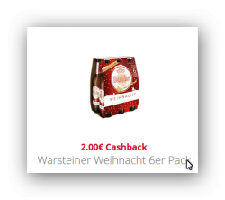 6er Pack Weihnaachtsbier gratis  dank 2€ Scondoo-Cashback Aktion
