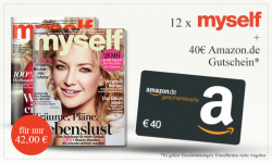 Myself Jahresabo (12 Ausgaben) effektiv für 2,- € dank 40,- € Amazon-Gutschein @Burda