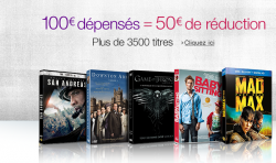 Amazon fr: 50 Euro Gutschein mit 100 MBW für DVDs und Blu-rays