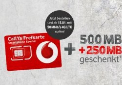 Kostenlose Prepaid-Karte für 0€ ODER mit 750MB LTE-Flat + 200Min. in alle Netze für 9,99€ @vodafone