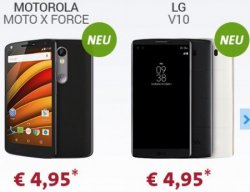 Vodafone Smart XL Allnet Flat mit 2GB LTE + LG V10 32Gb oder Motorola Moto X Force 32GB für 44,99€ mtl. @Sparhandy