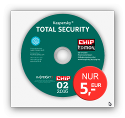 Chip Edition: Kaspersky Total Security Multi Device 2016 für 3 PCs für nur 5€ [idealo 33,90€] @Chip-Kiosk