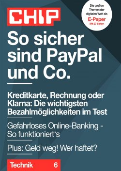 CHIP-Guide mit 27 Seiten: „So sicher sind PayPal und Co.“ durch Gutscheincode GRATIS statt 3,49 €