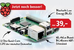 Der neue Raspberry Pi 3 ab sofort bei Pollin für 39€ (Idealo ab 49€) @pollin.de