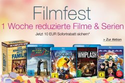 Filmfest bei Amazon: 1 Woche reduzierte Filme und Serien + 10 Euro Sofortrabatt