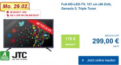 Jay Tech Full HD LED TV 48 Zoll Genesis 5, Triple Tuner DVB-T2 nur 299€ (Idealo ab 369€)