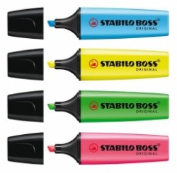 Stabilo Boss Textmarker Set  Original – 4 Farben für 3,99€ inkl. VK [idealo 6,23€]