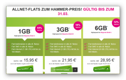 ALLNET-FLATS ZUM HAMMER-PREIS z.b Telekom Magenta Mobil S mit 1GB für 15,95€ mtl. @Modeo