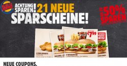 Burger King: 21 Coupons  / Gültig bis 30.April.2016