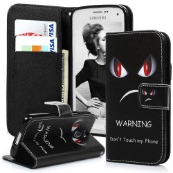 Dont touch my phone – Schwarze und Rote Augen Tasche für 4,99 € mit Gutschein für Huawei P8 Lite, Sony Z3, Galaxy S5 mini, S6 PU Tasche