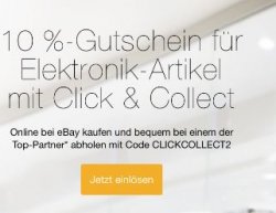eBay: 10% Rabatt für Click & Collect Artikel (Saturn, Media Markt, GRAVIS, Conrad und Cyberport) dank Rabatt-Gutschein