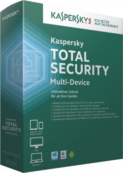 Kaspersky Total Security Multi-Device (5 Geräte für 1 Jahr) mit Gutscheincode für 2,54 € (44,60 € Idealo)