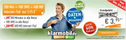 Klarmobil Allnet-Starter mit 200 Freiminuten in alle Netze + 400 MB Highspeed-Internet + 100 Frei-SMS für 3,95 € mtl. statt 9,95 € mtl. @Handybude