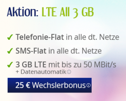Neue Tiefstpreise von winSIM: Telefon-, SMS-Flat und 1GB für 6,99€/Monat / 2GB für 9,99€ / 3GB für 12,99€