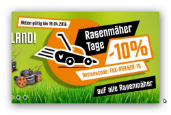 10% Rabatt Gutschein auf alle Rasenmäher @Fuxtec.de