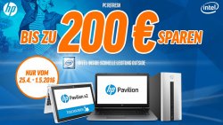 @notebooksbilliger: Bis zu 200€ Rabatt auf HP Notebooks & PCs, z.B. HP Pavilion Book mit Intel i5, GeForce für nur 589,54€ mit 150€ Gutschein