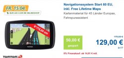@real,-: TomTom Navigationssystem Start 60 EU inkl. Free Lifetime Maps 129€ (Idealo:159€)